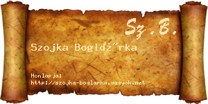 Szojka Boglárka névjegykártya